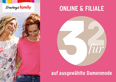 Ernsting’s Family – 3 für 2-Aktion für Damenmode